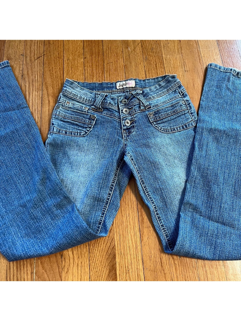Vintage Y2K angels Low Rise Flare Jeans with button details